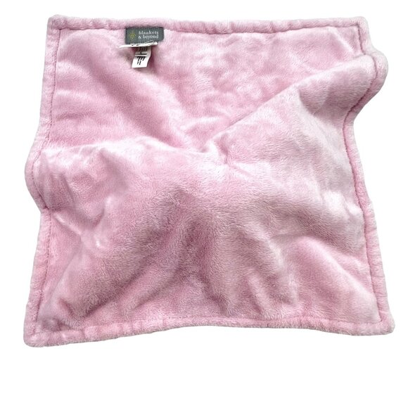 Blanket & Beyond Lovey Security Blanket Pink Sherpa Plush Pacifier Holder Baby - Picture 8 of 8